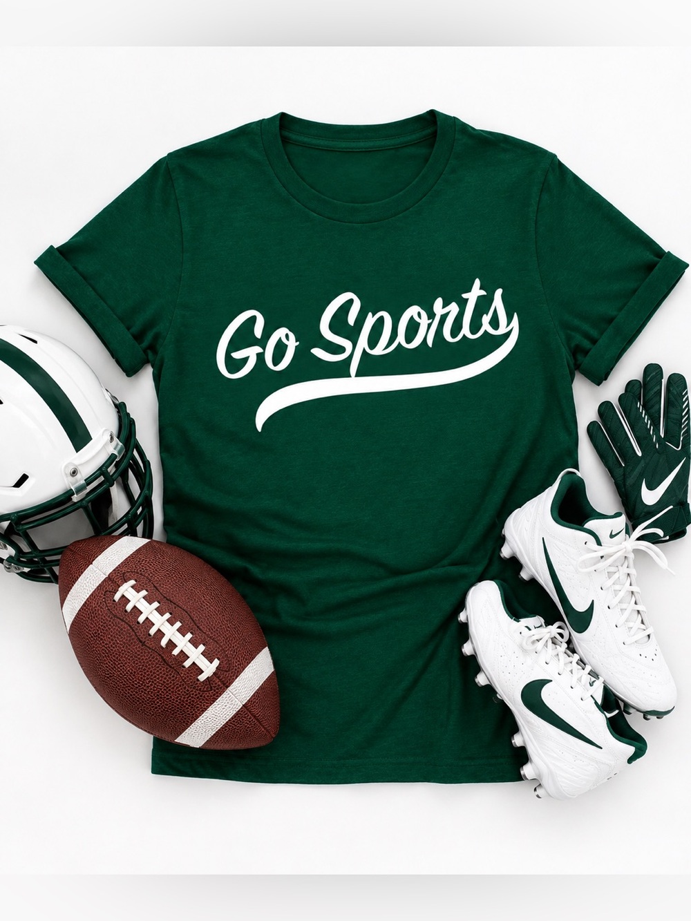 Favorite Daughter Go Sports Graphic Tee Dark Green  Size Small Medium